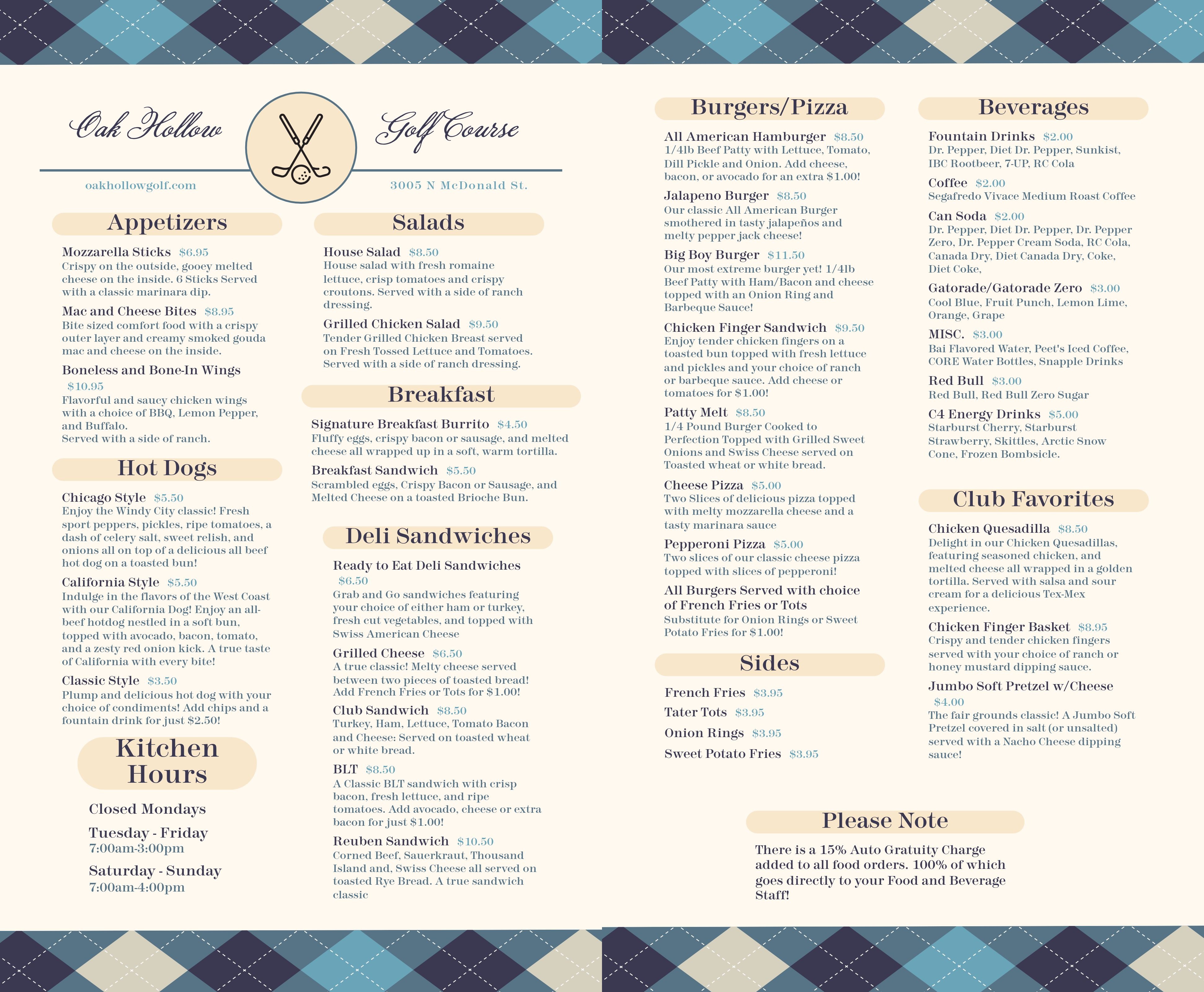 Dining Oak Hollow Golf Course